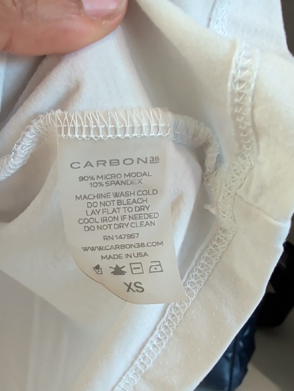 Carbon38 White Muscle Tank with High Neck - Picture 3 of 3